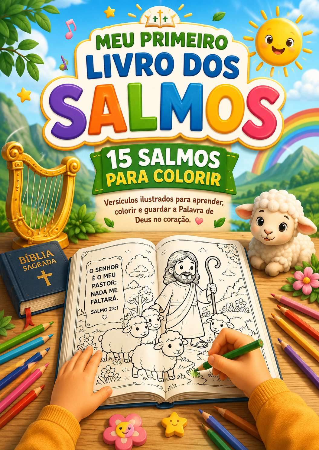 Capa do bônus: 15 Salmos para Colorir